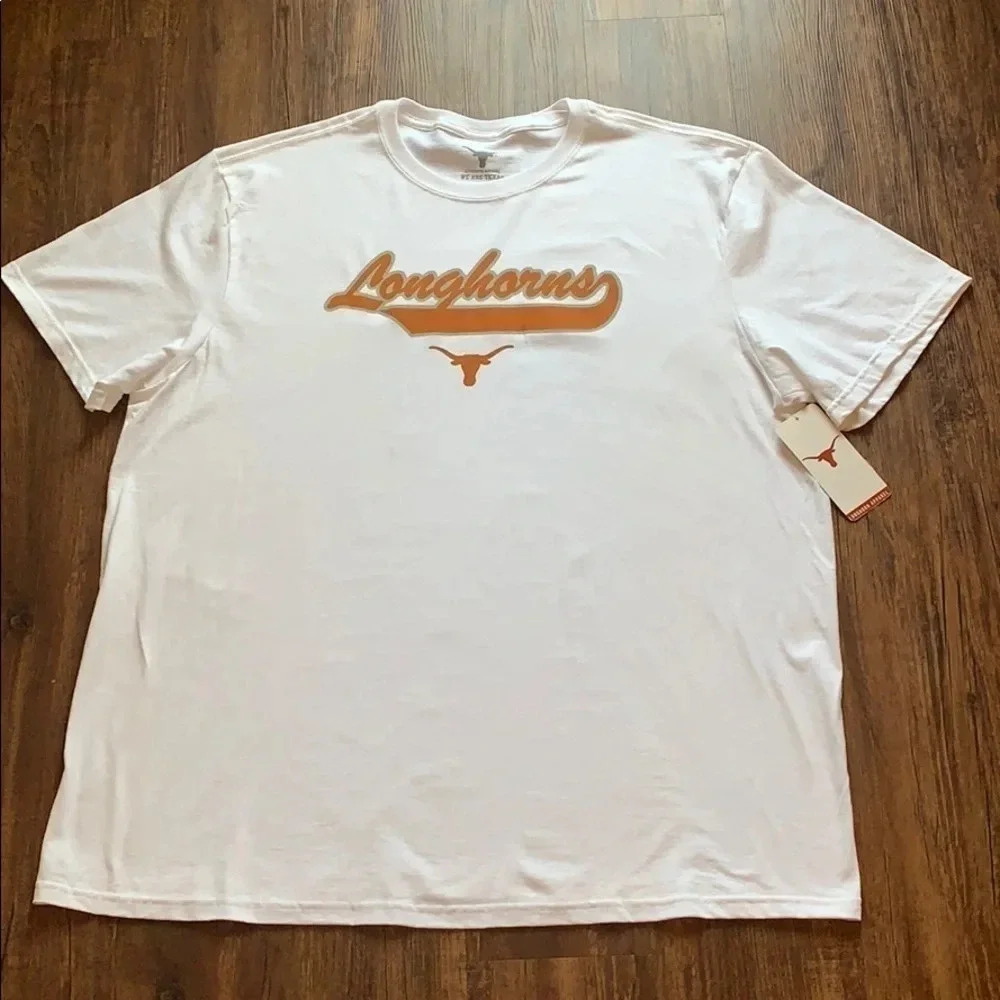 University of Texas Longhorns T- Shirt White Tee 4XL Bog & Tall NWT